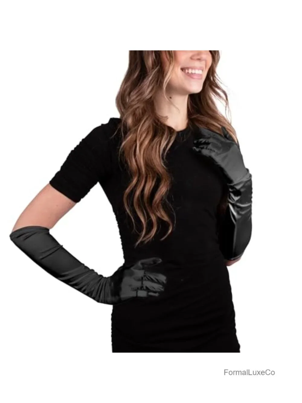 1 Pair Long Opera Satin Gloves Women 80s Party Costume Elbow Length Fancy
